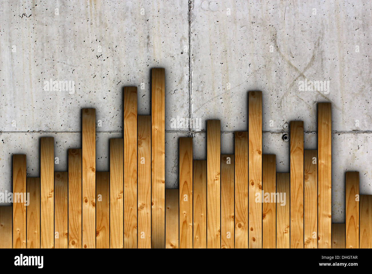 Conseils sapin installation sur une surface en béton, finition de sol pour Banque D'Images