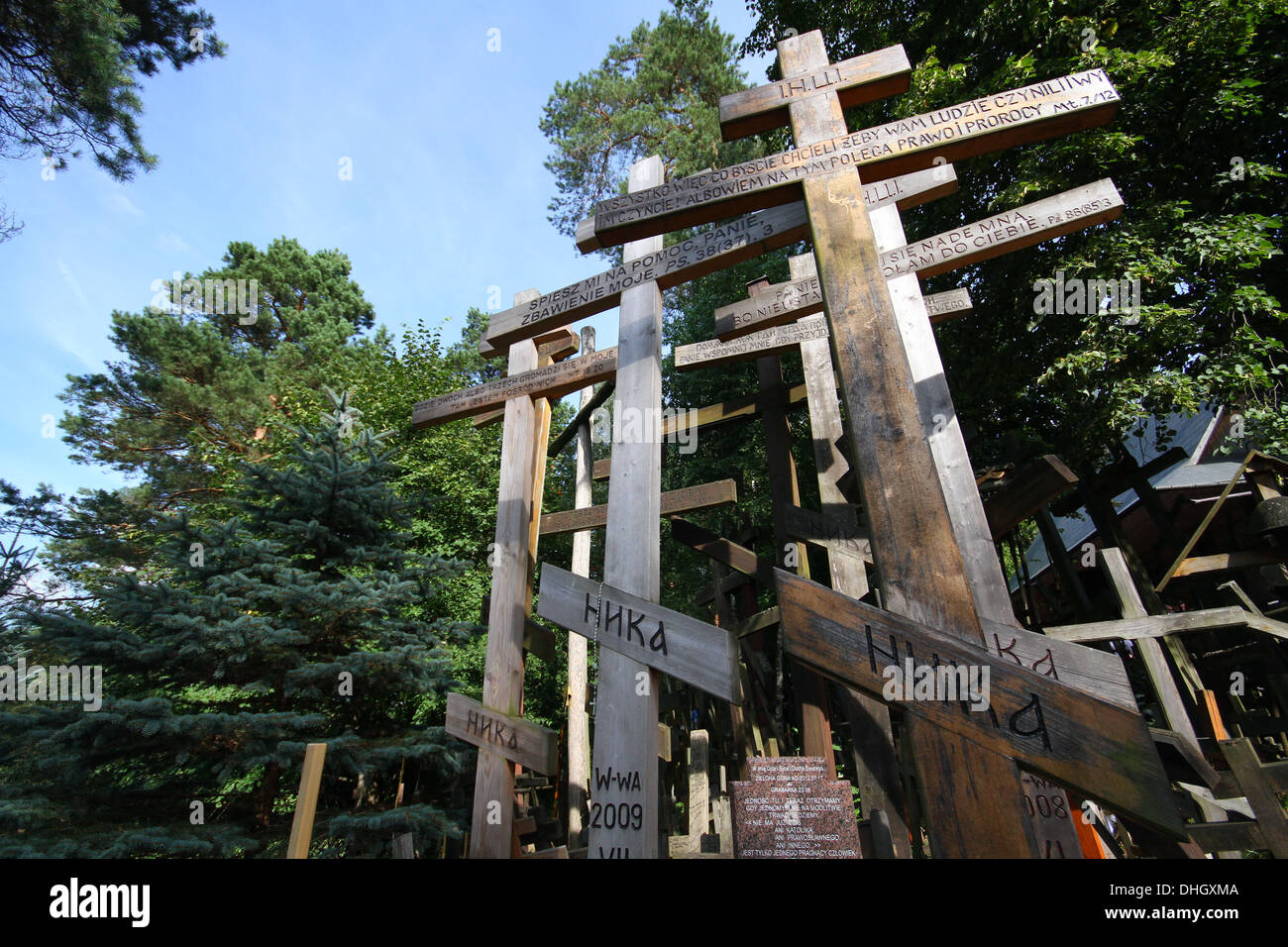 Pèlerinages chrétiens orthodoxes à la sainte montagne de Grabarka en Pologne Banque D'Images