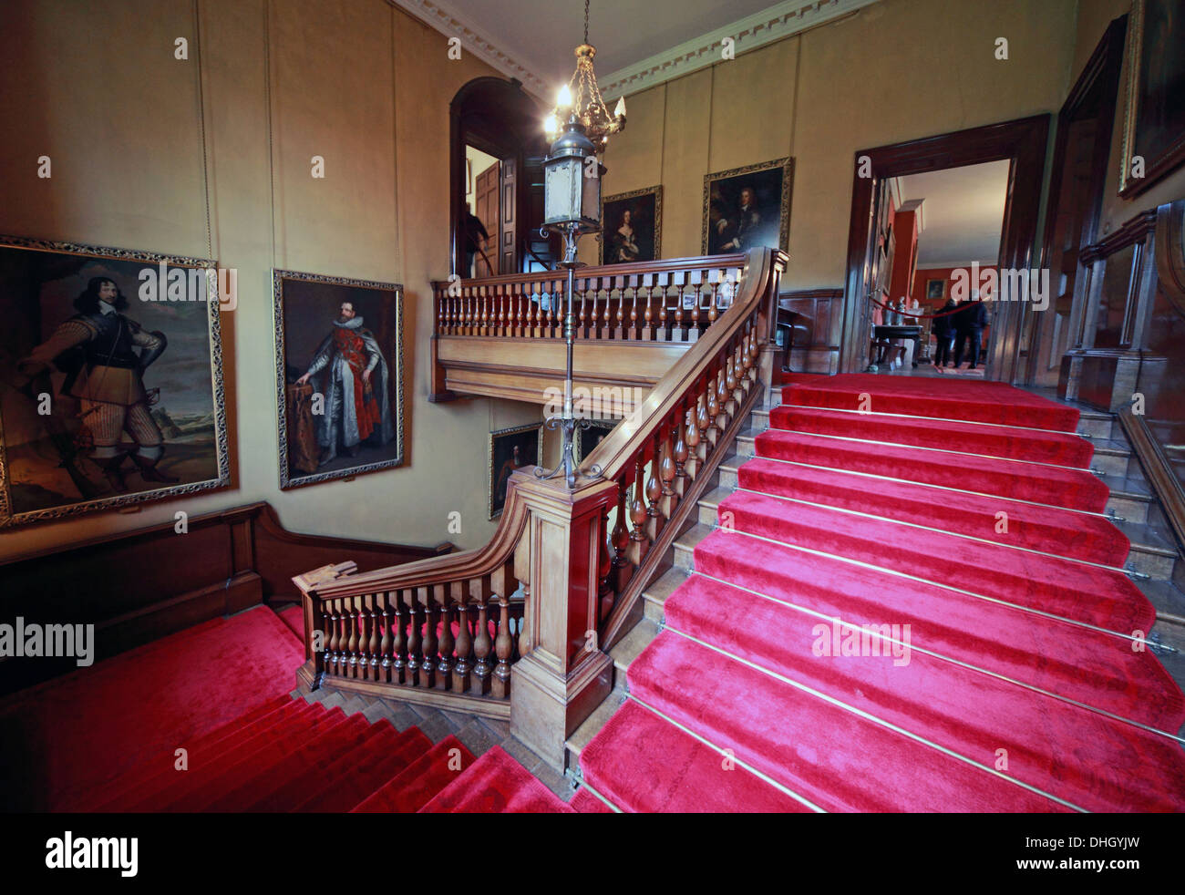 L'escalier à Dunham Massey Hall chambre NT près de Altrincham Cheshire England UK WA14 4SJ Banque D'Images