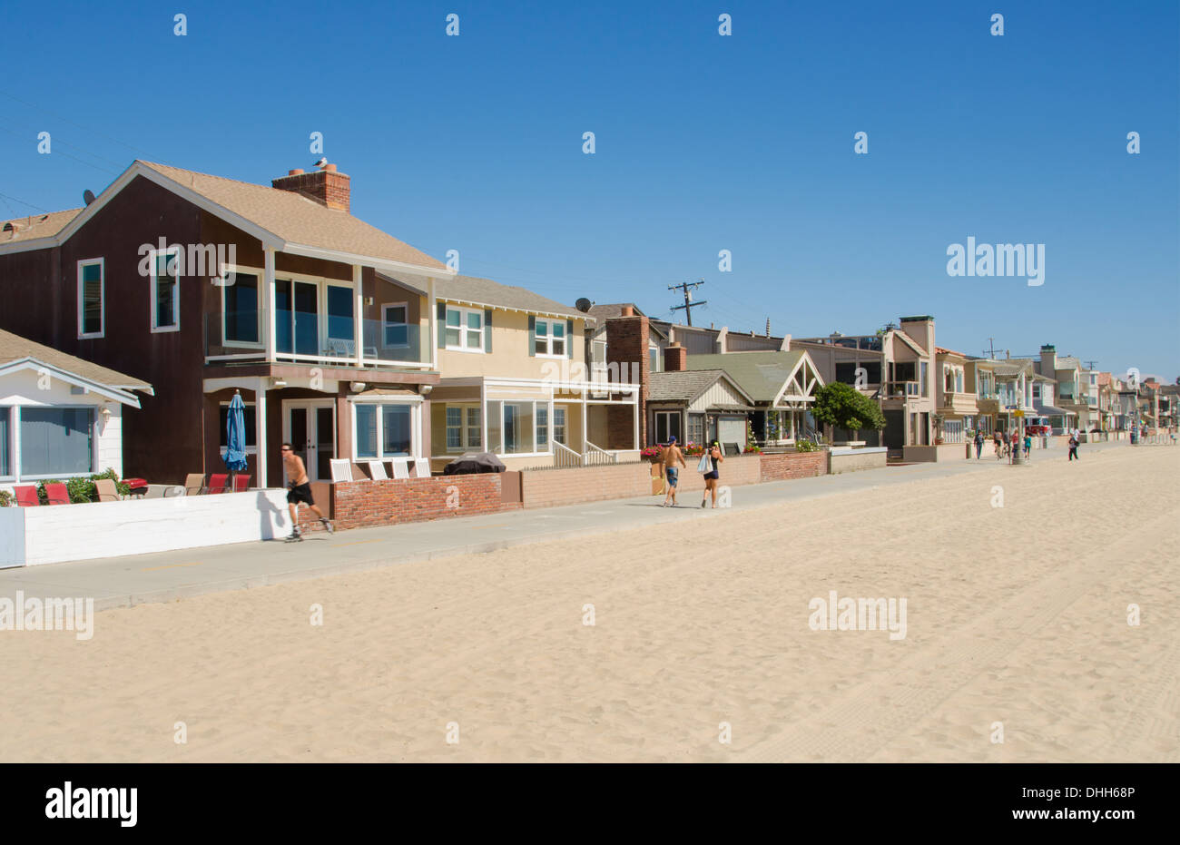 Newport Beach Californie CA promenade de plage sur la 28e Rue Banque D'Images