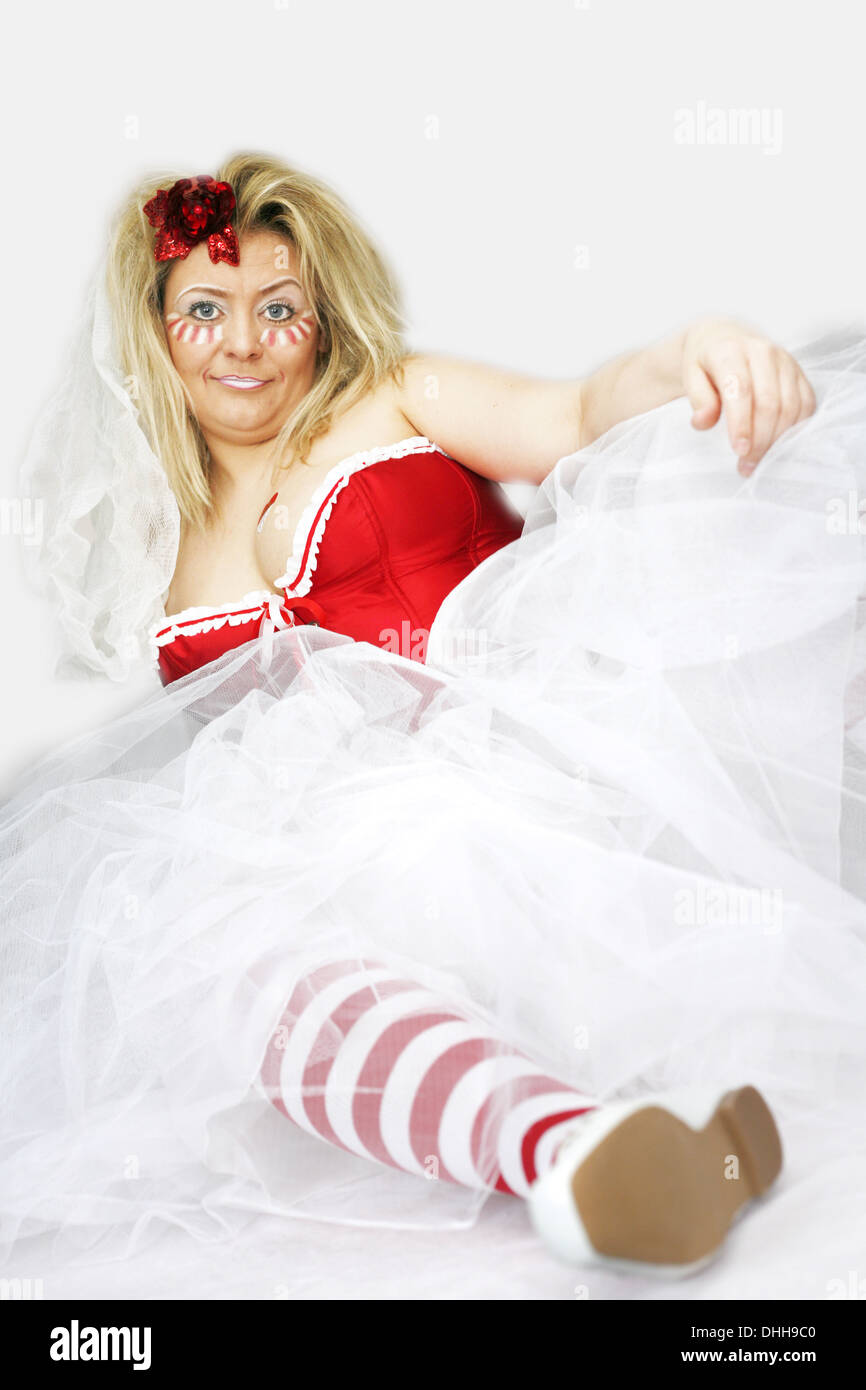 Femme blonde, préparé pour le carnaval Banque D'Images