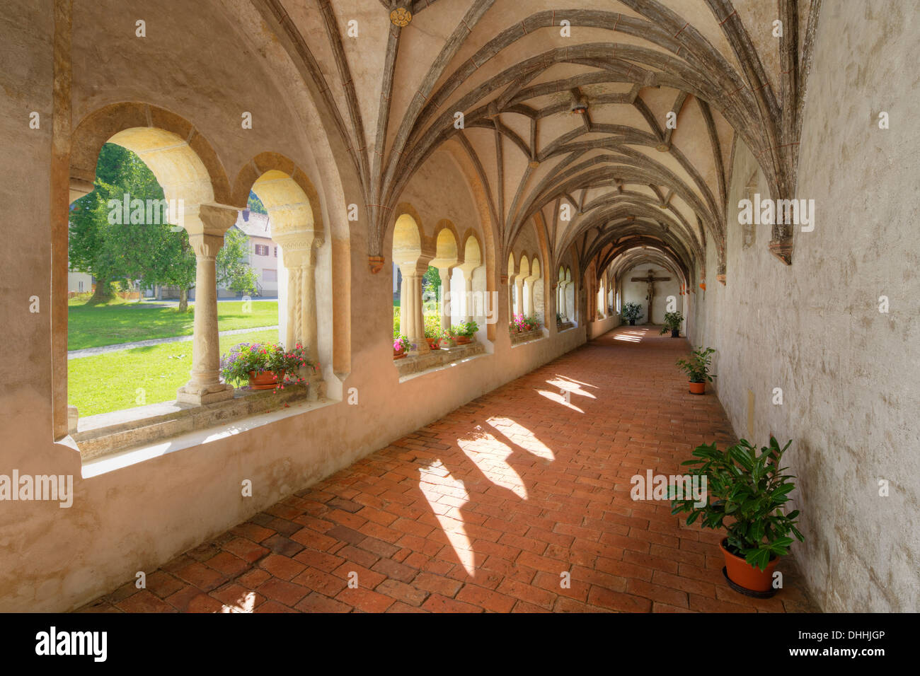 Cloître, ancienne collégiale de Saint-Jean-Baptiste, Steingaden, Pfaffenwinkel region, Upper Bavaria, Bavaria, Germany Banque D'Images Cloître, ancienne collégiale de Saint-Jean-Baptiste, Steingaden, Pfaffenwinkel region, Upper Bavaria, Bavaria, Germany Banque D'Images