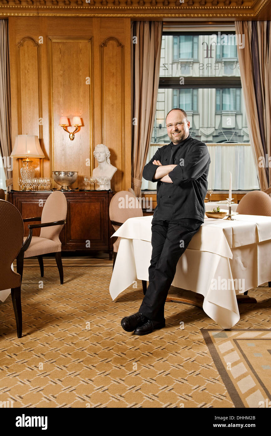 Christian Lohse, chef étoilé au restaurant Fischers Fritz, Regent Hotel, Gendarmenmarkt, Berlin, Germany, Europe Banque D'Images