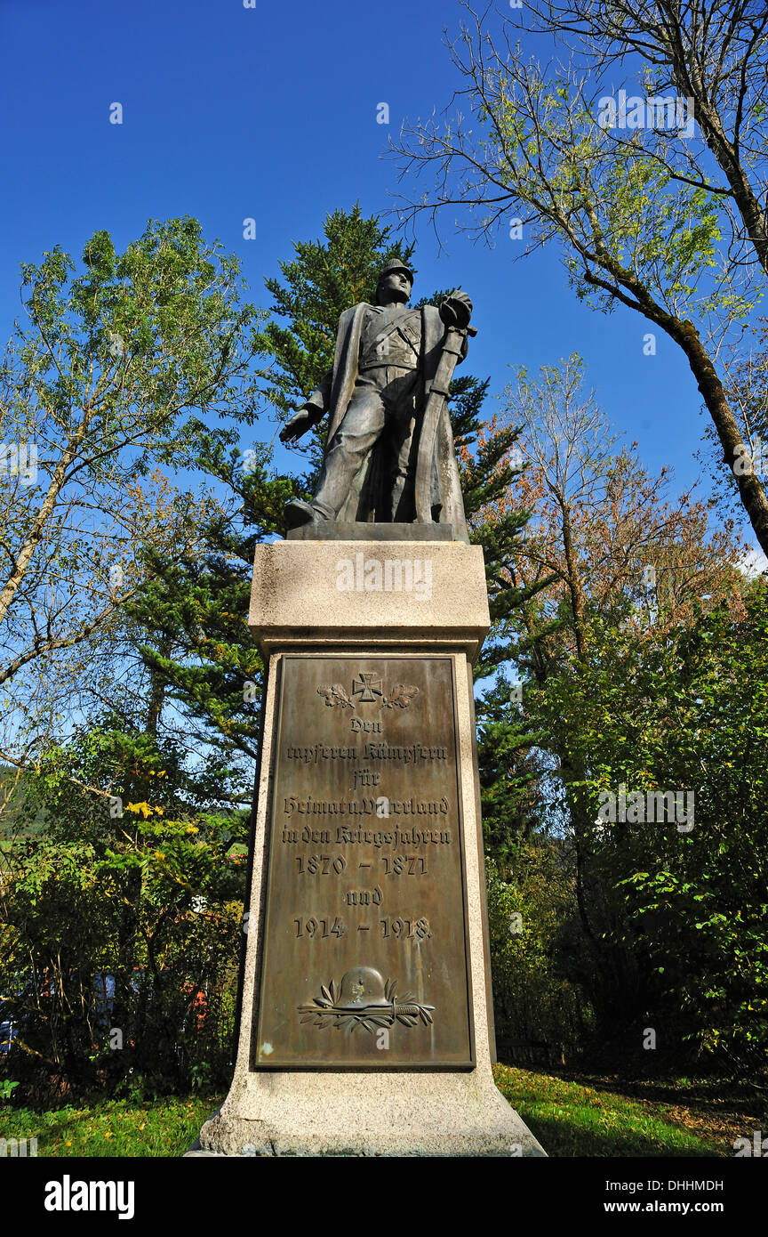 Mémorial de la guerre de la guerre franco-prussienne ou guerre franco-allemande, 1870-1871, et de la Première Guerre mondiale, Weitnau, Oberallgäu, Allgäu Banque D'Images