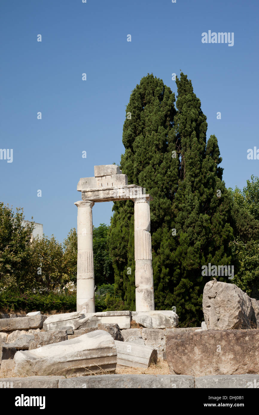 L'Agora antique d'Athènes, l'île de Kos, Grèce. Banque D'Images