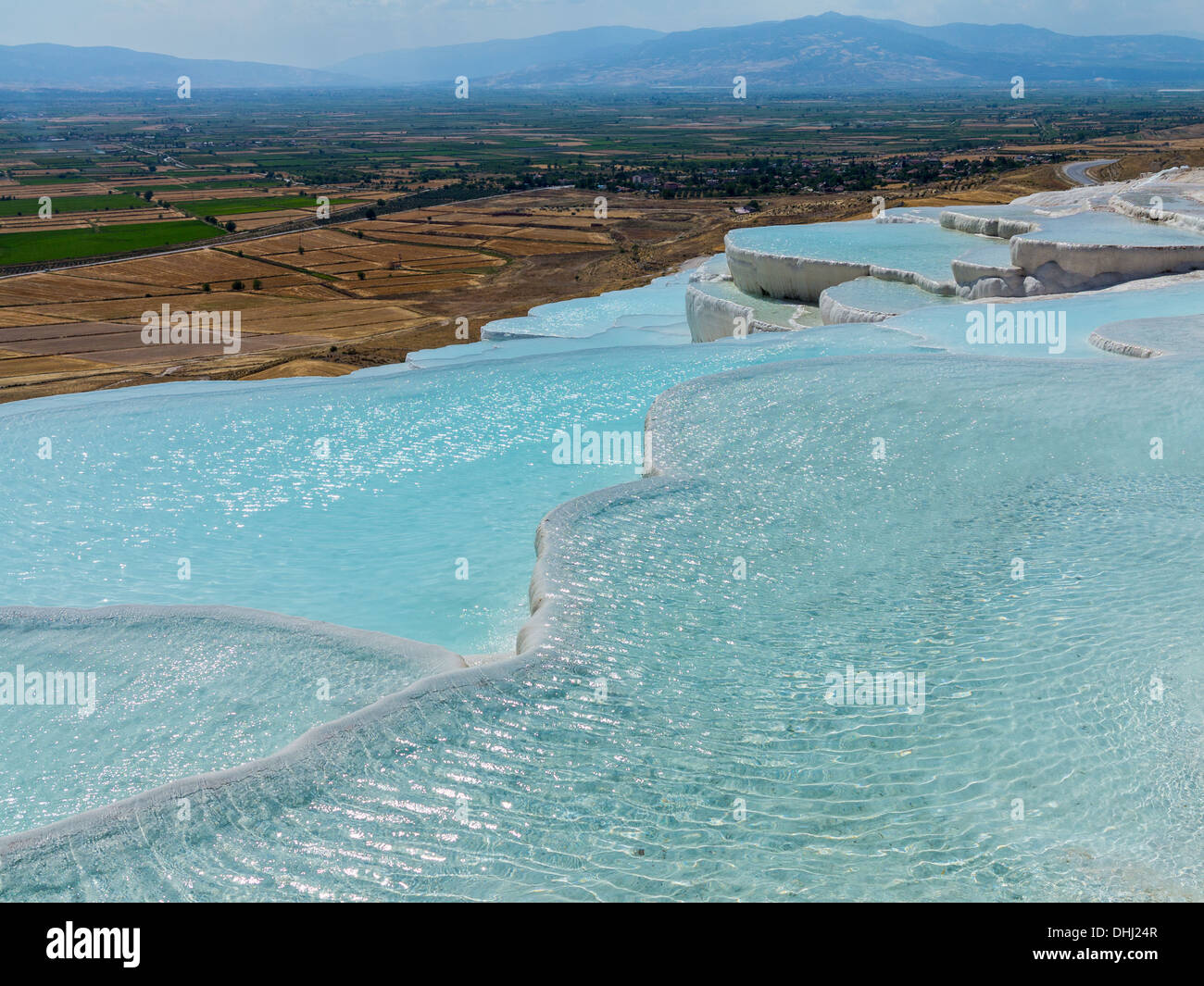 Paysage, Turquie, Europe - sources chaudes de Pamukkale Banque D'Images