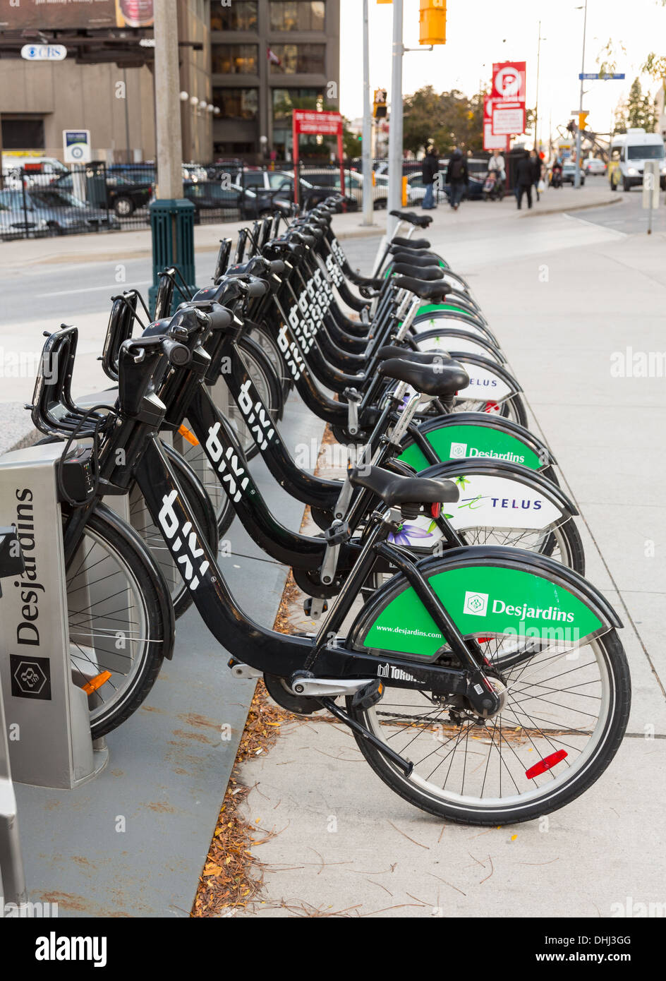 Système de vélos vélo Bixi à Toronto, Ontario, Canada. Banque D'Images