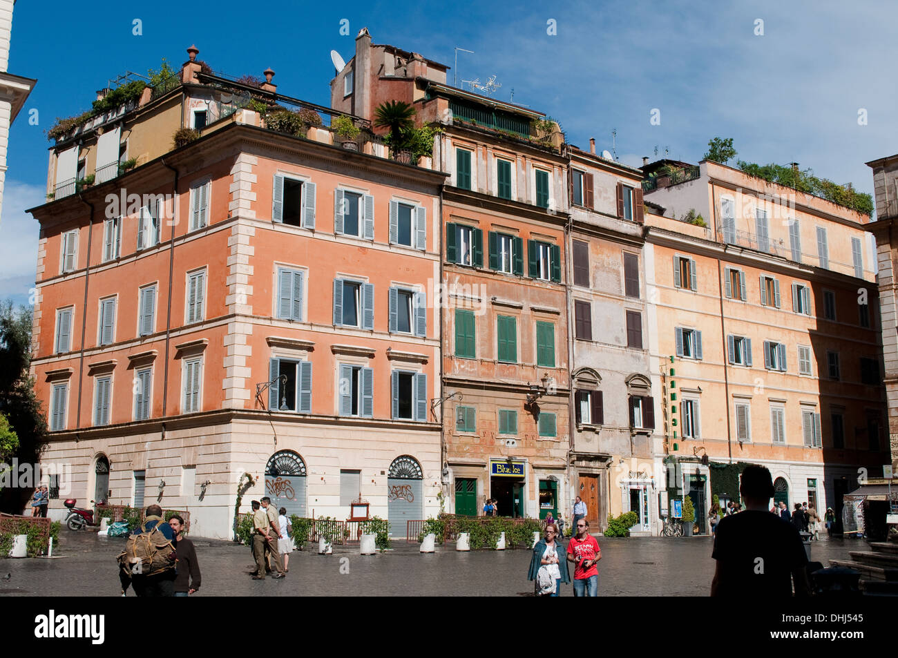 La Piazza Santa Maria in Trastevere, Rome, Italie Banque D'Images