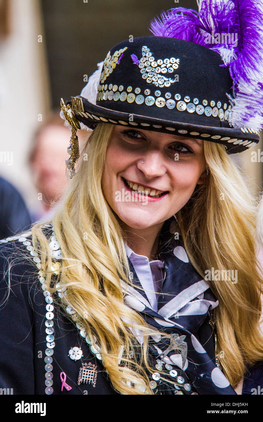 Pearly Kings & Queens Harvest Festival Parade-London Banque D'Images