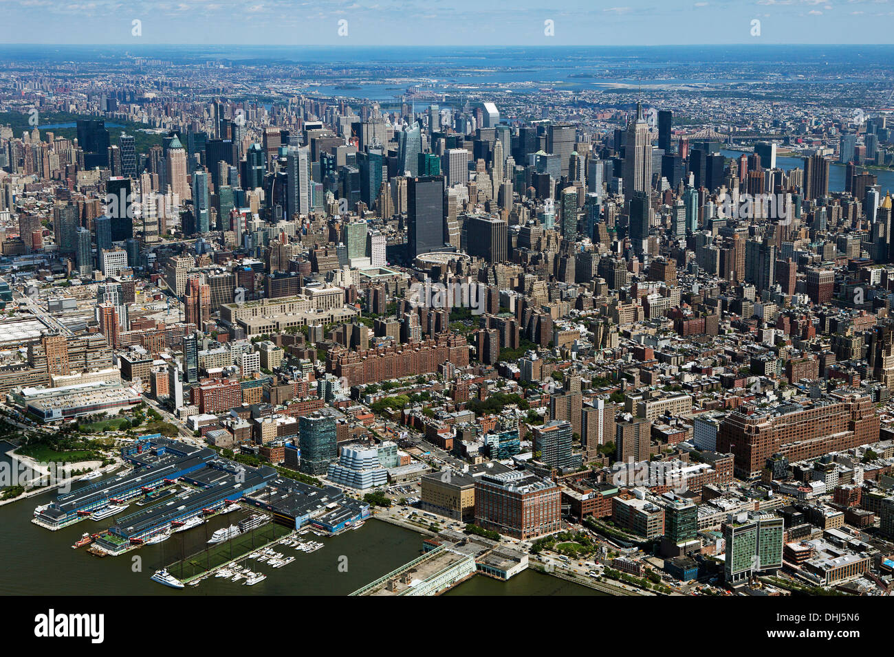 Photographie aérienne midtown Manhattan skyline, New York City Banque D'Images