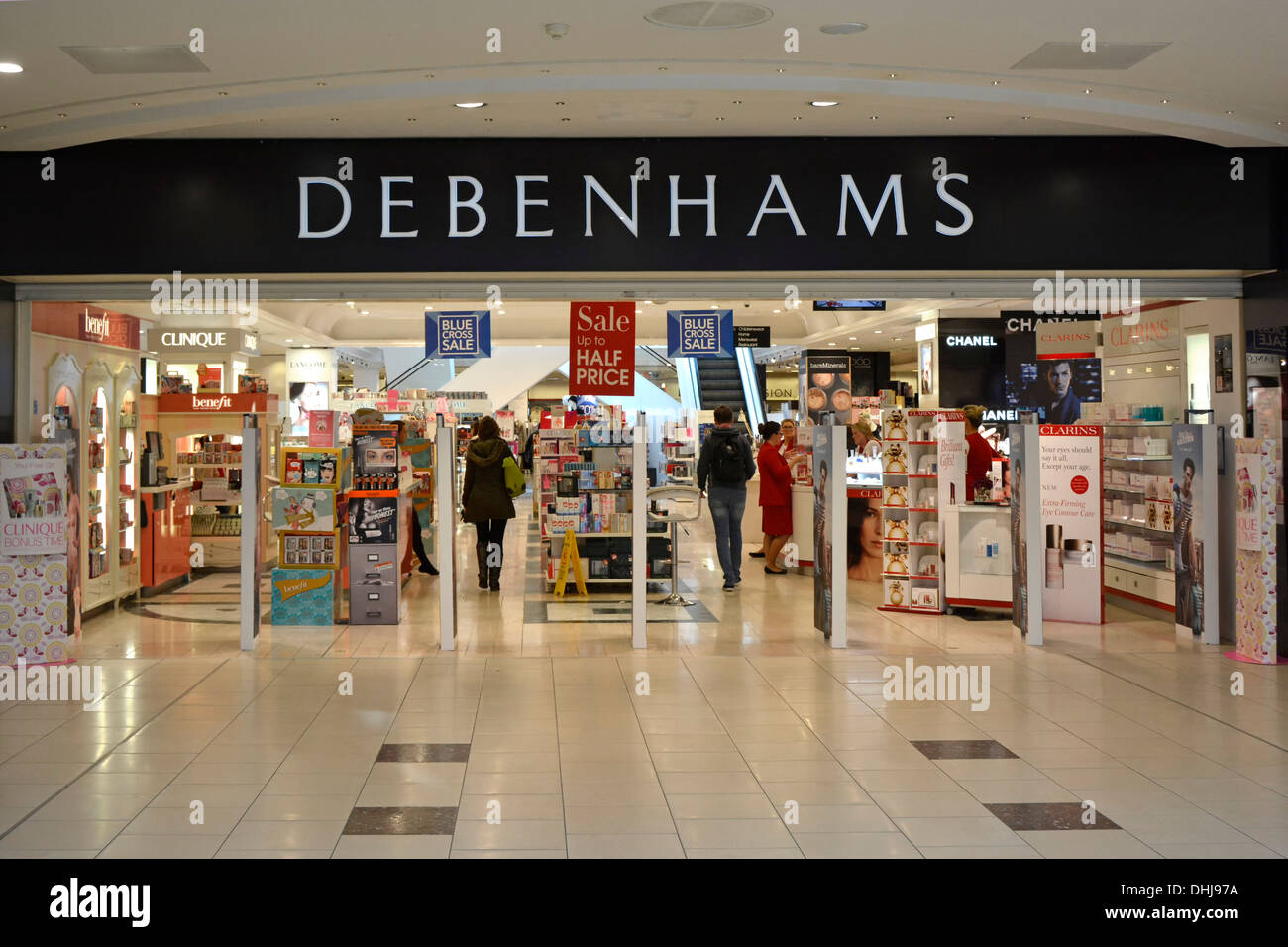 Ministère de l'entrée du magasin Debenhams Intu de Lakeside Lakeside centre commercial West Thurrock Essex England UK Banque D'Images