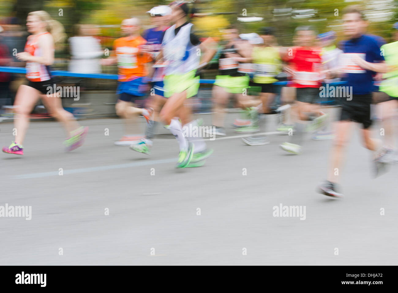 Blurred motion porteur. 2013 ING New York City Marathon Banque D'Images