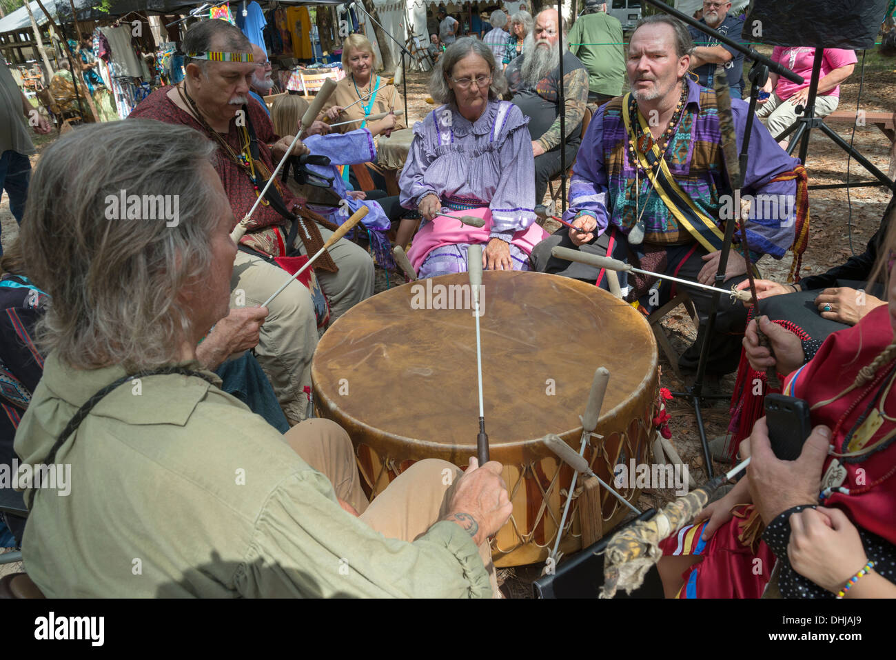 Native American Festival à Oleno State Park dans le Nord de la Floride. Banque D'Images