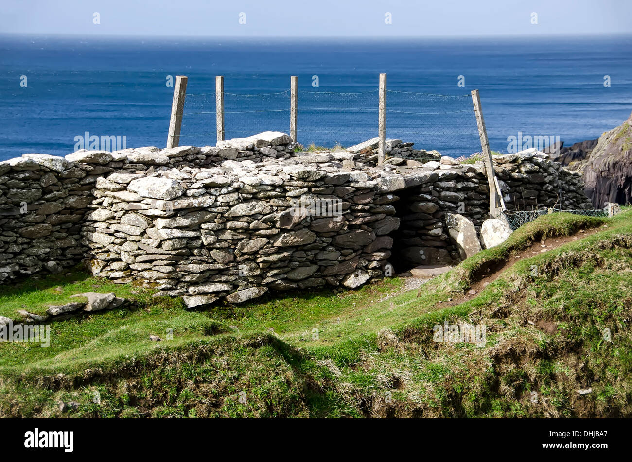 Dunbeg Stone fort sur Slea Head Drive, péninsule de Dingle, Irlande Banque D'Images