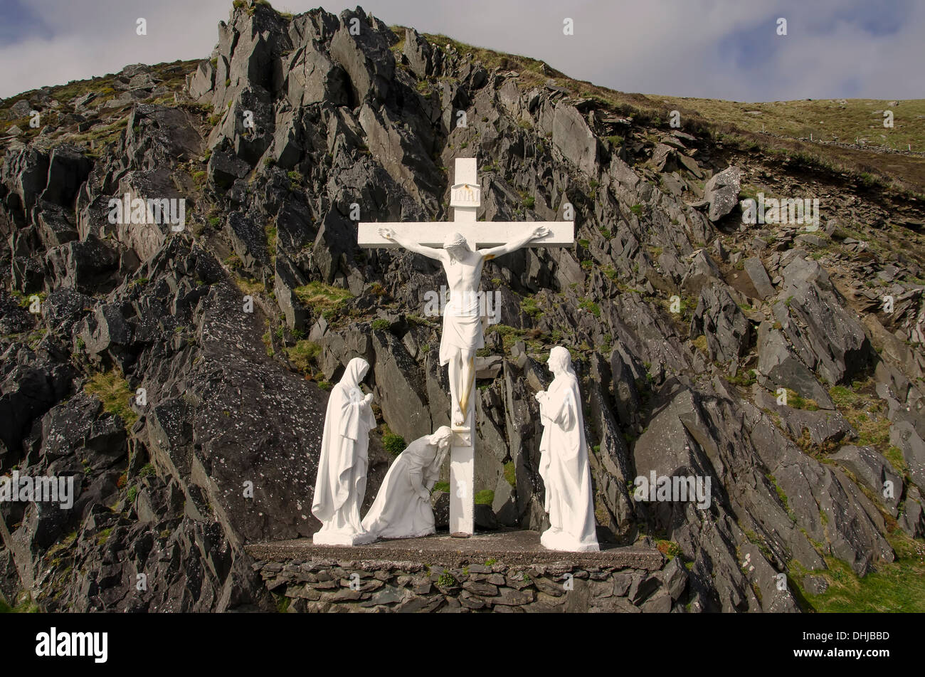 Scène de crucifixion sur Slea Head Drive, Dingle Irlande Peninusla Banque D'Images