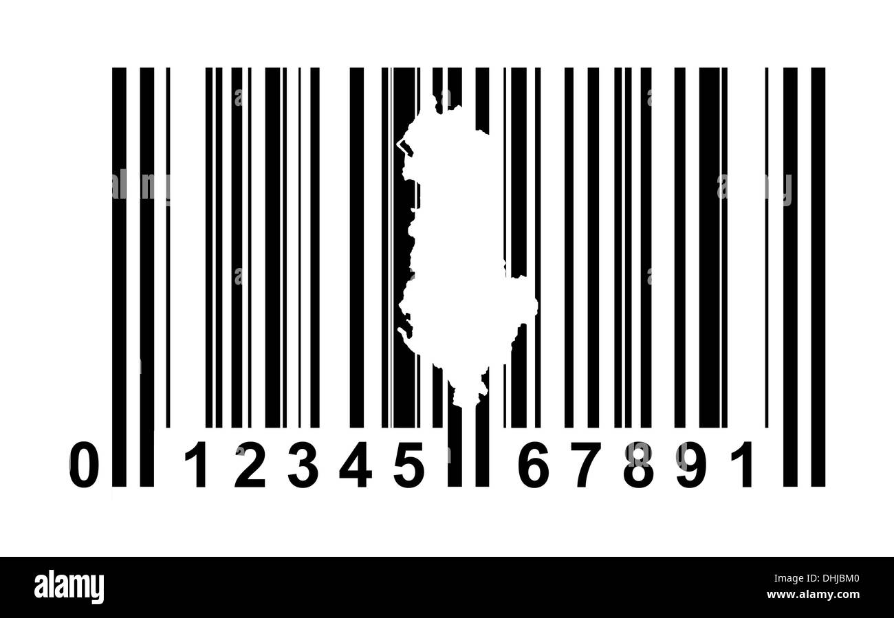 L'Albanie shopping code barre isolé sur fond blanc. Banque D'Images