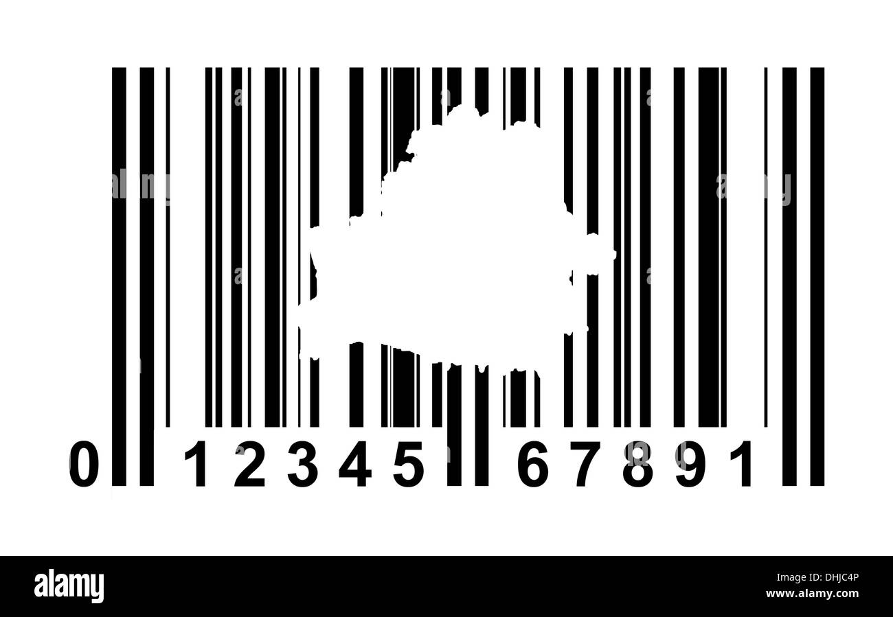 Le Bélarus shopping code barre isolé sur fond blanc. Banque D'Images