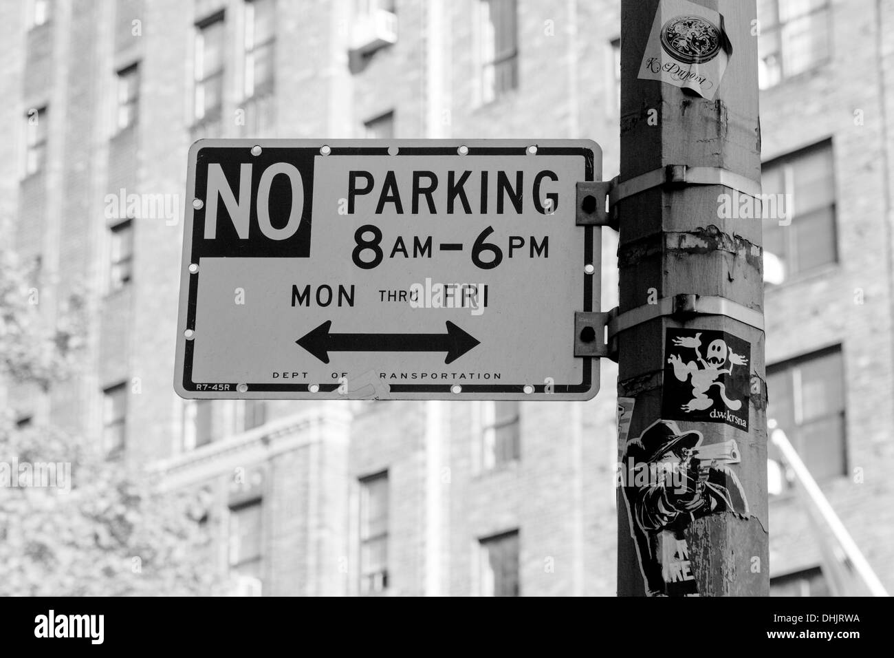No Parking sign, Manhattan, New York City, États-Unis d'Amérique. Banque D'Images