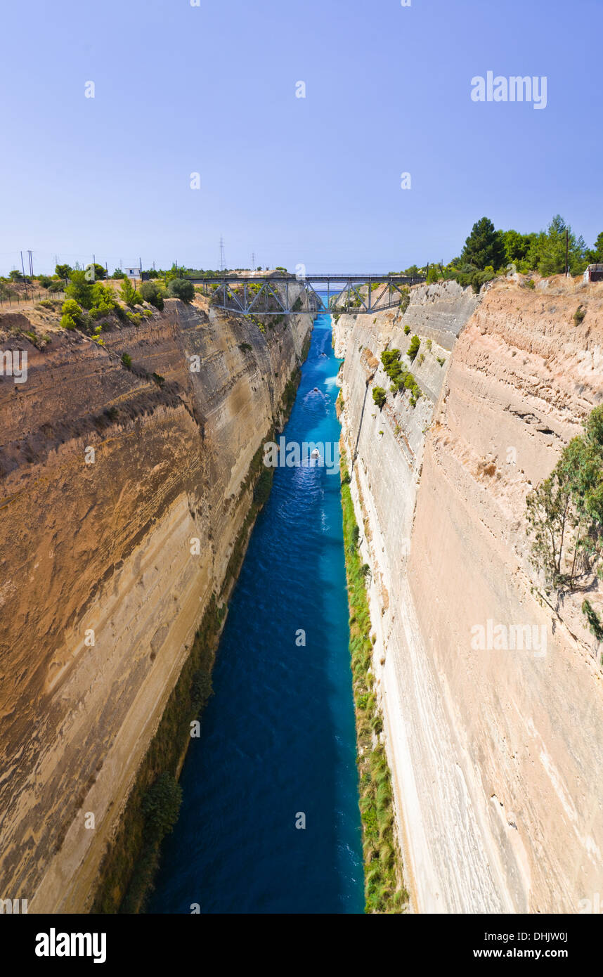 Canal de Corinthe en Grèce Banque D'Images