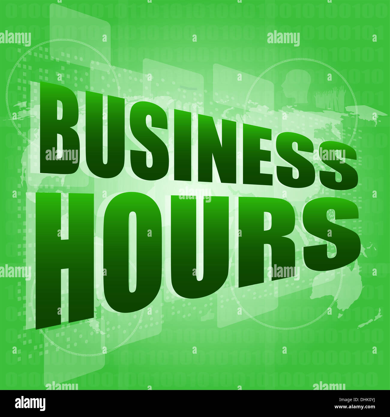 Les heures d'affaires digital touch screen Banque D'Images