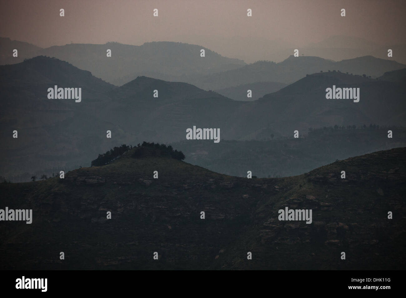 Paysage de montagnes, Province de Shanxi, Chine Banque D'Images