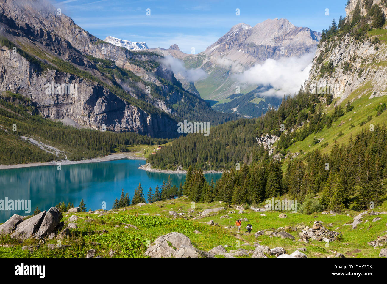 Femme, Montagne, Randonnée, Reposer, Séance, Rocher, Regarder, Vallée