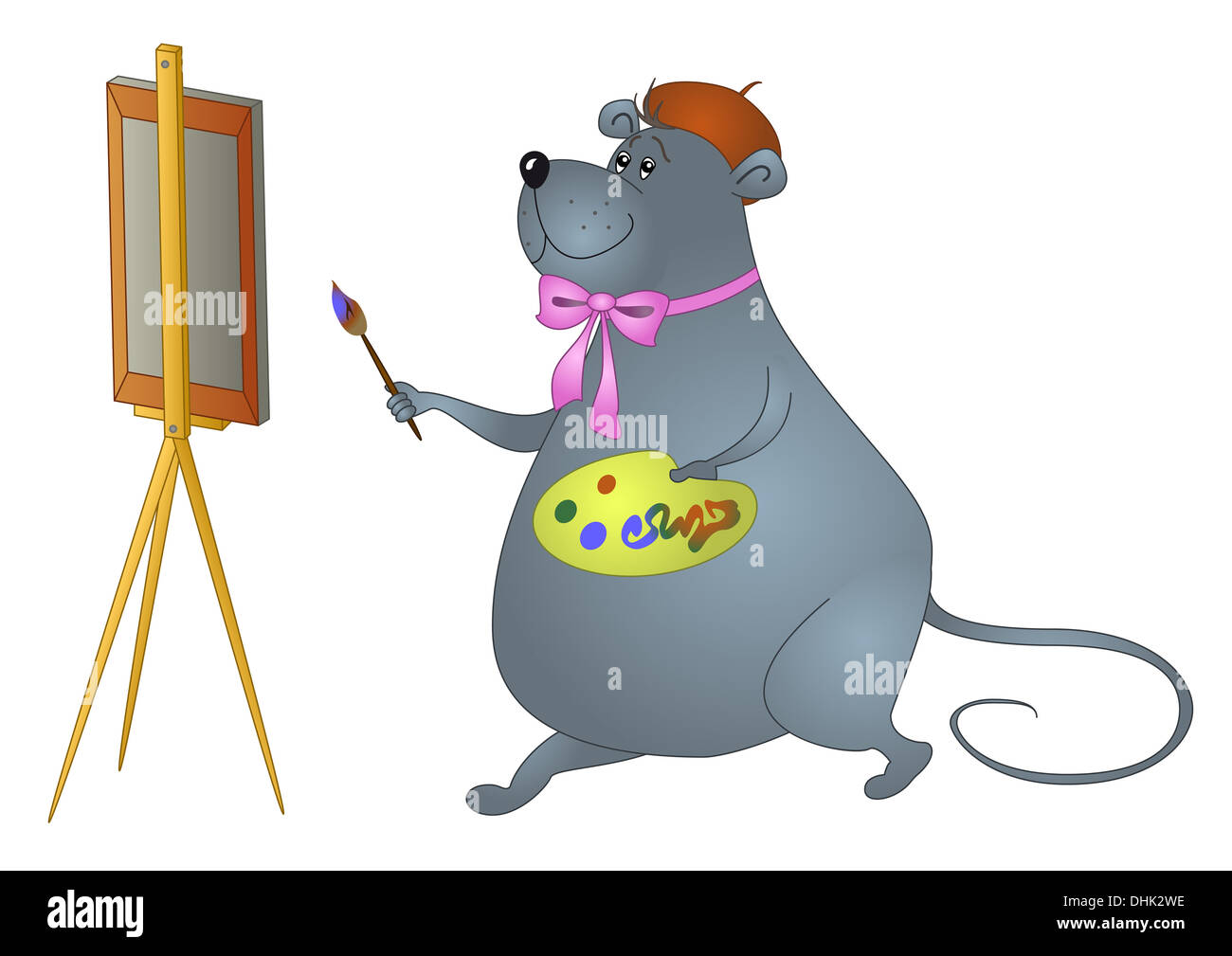 Artiste rat Cartoon Banque D'Images