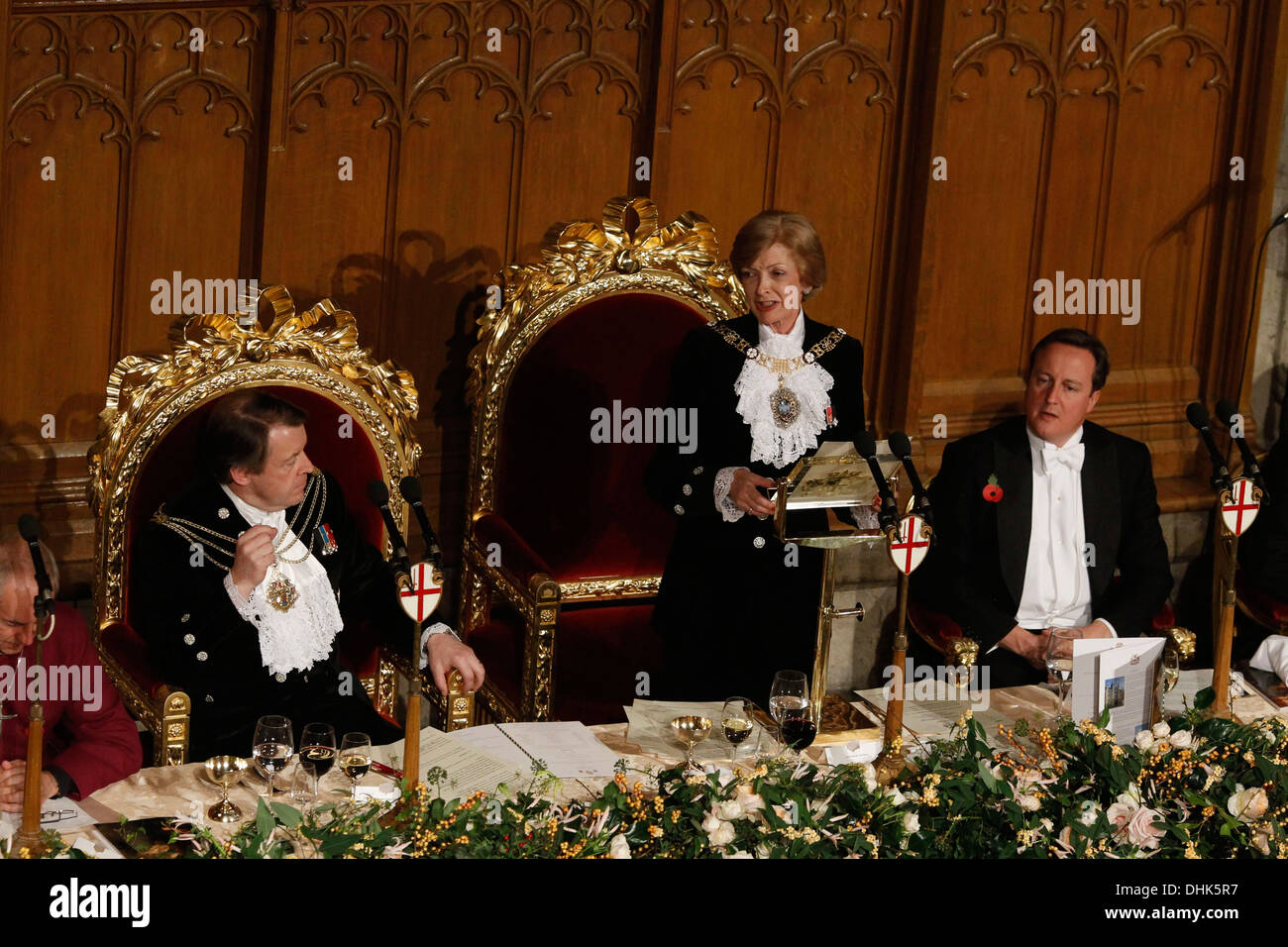 Le Lord Maire Banquet au Guildhall de Londres, Grande-Bretagne, 11 Novembre 2013 Banque D'Images