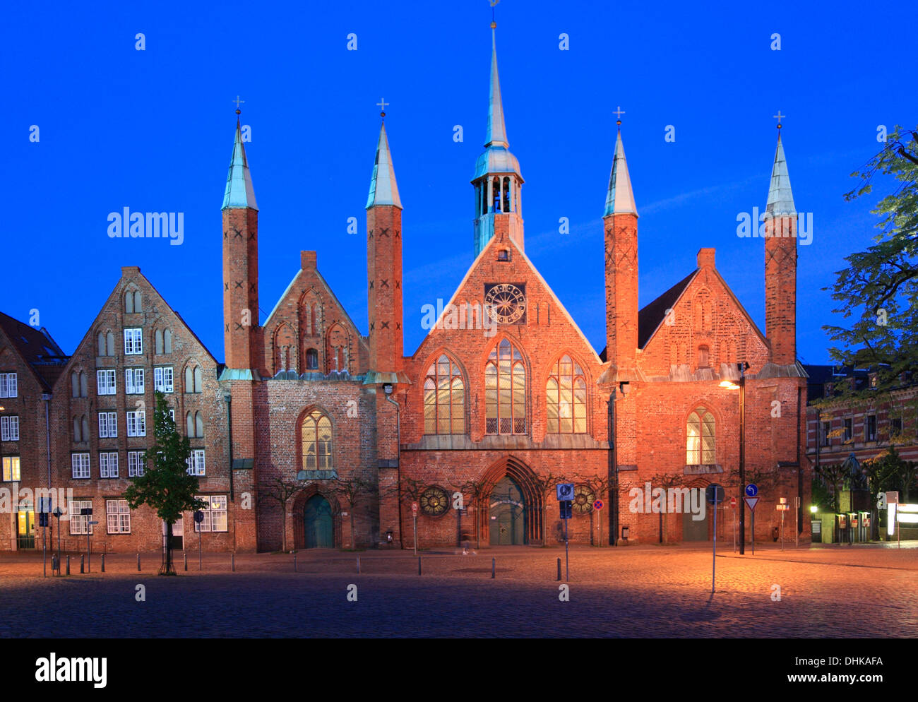 L'hôpital de l'Esprit Saint, Heiligengeisthospital, la ville hanséatique de Lübeck, Schleswig-Holstein, Allemagne Banque D'Images