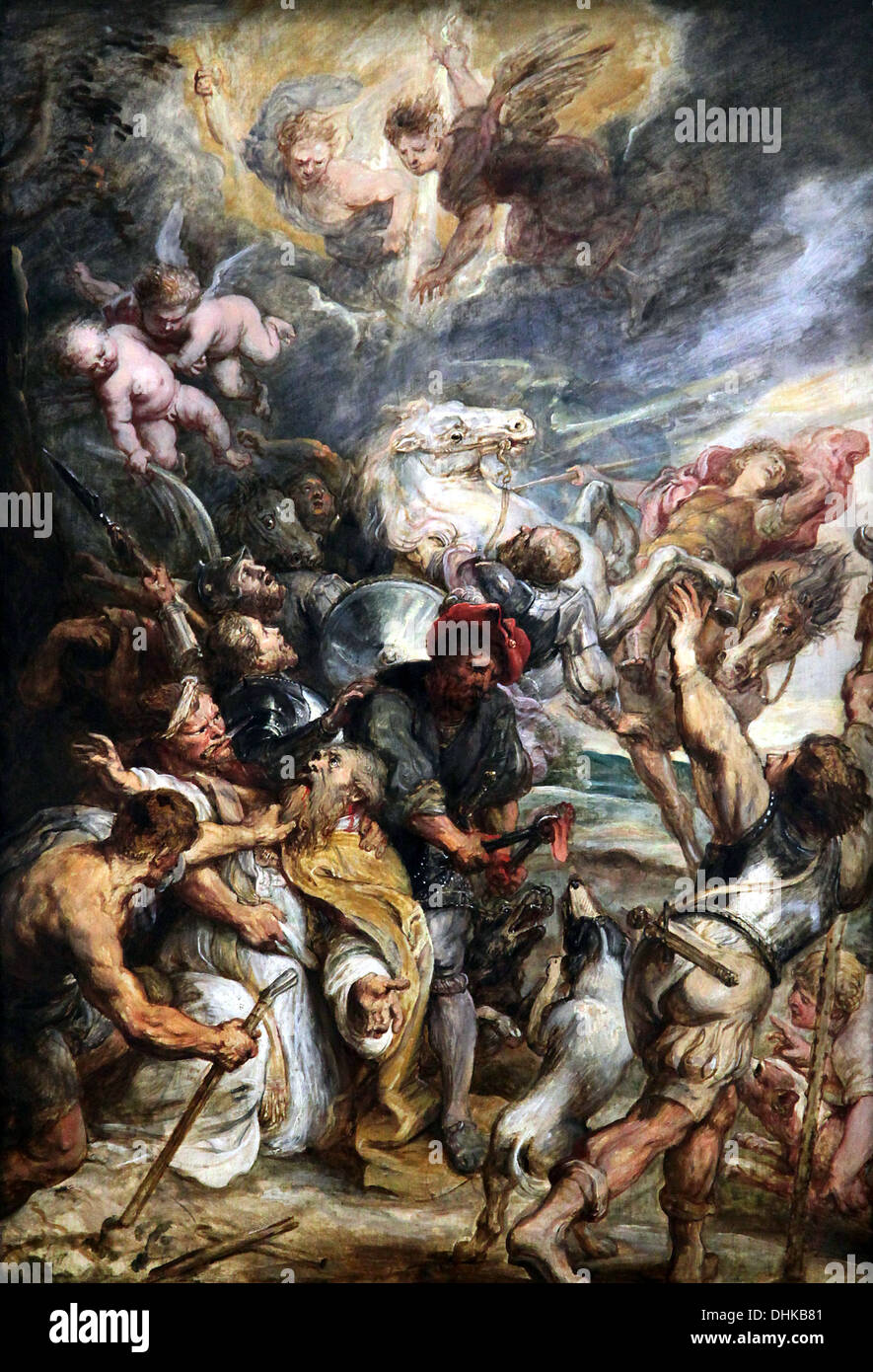 Le martyre de Saint-Livinus, v. 1633-1635, une huile monumentale sur toile peinte par le maître baroque flamand Peter Paul Rubens (1577-1640) Banque D'Images