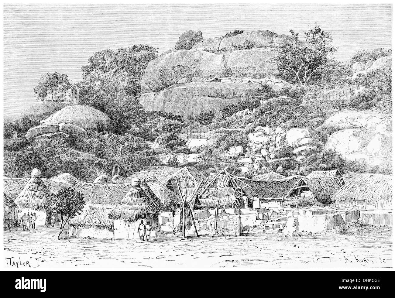 1888 Le rocher d'Abeokuta Nigeria Afrique de l'Ouest Yoruba Banque D'Images