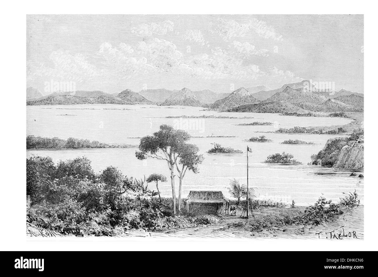 1888 Stanley Pool à partir de Brazzaville République du Congo Banque D'Images