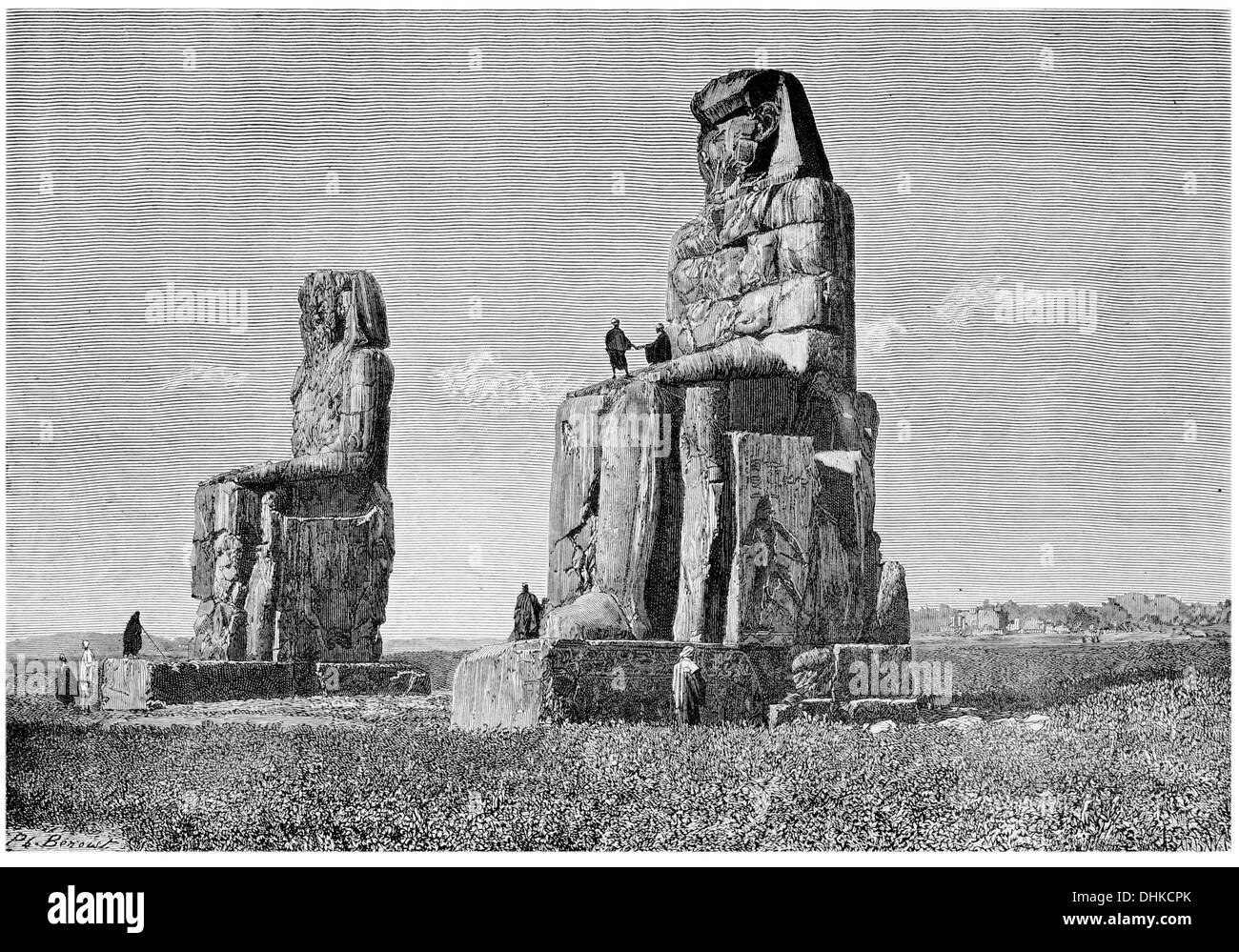 1888 statues colossales de Memnon Banque D'Images