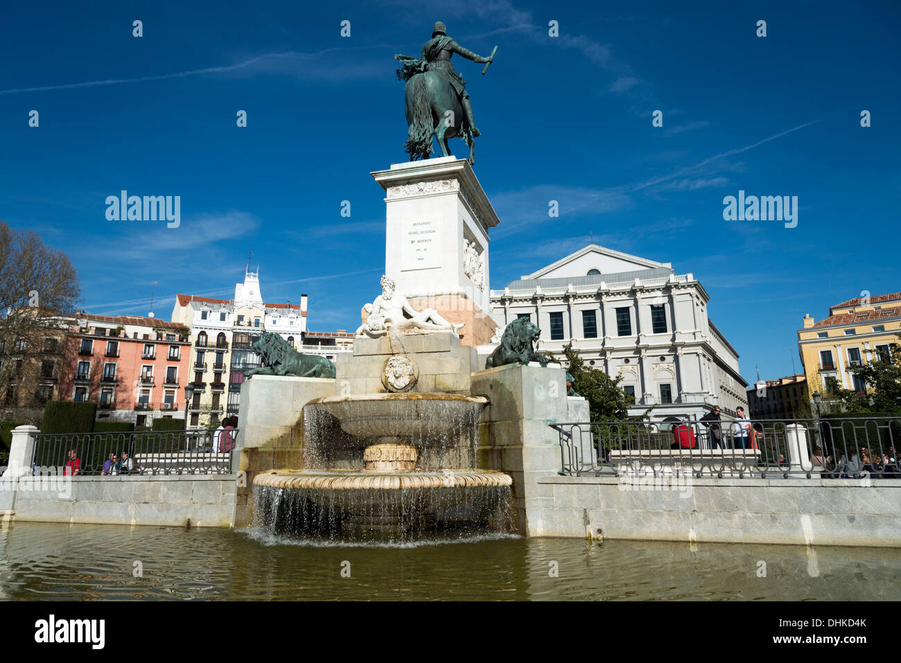 Monument au roi Philippe IV sur la Plaza Oriente, Madrid, Espagne Banque D'Images