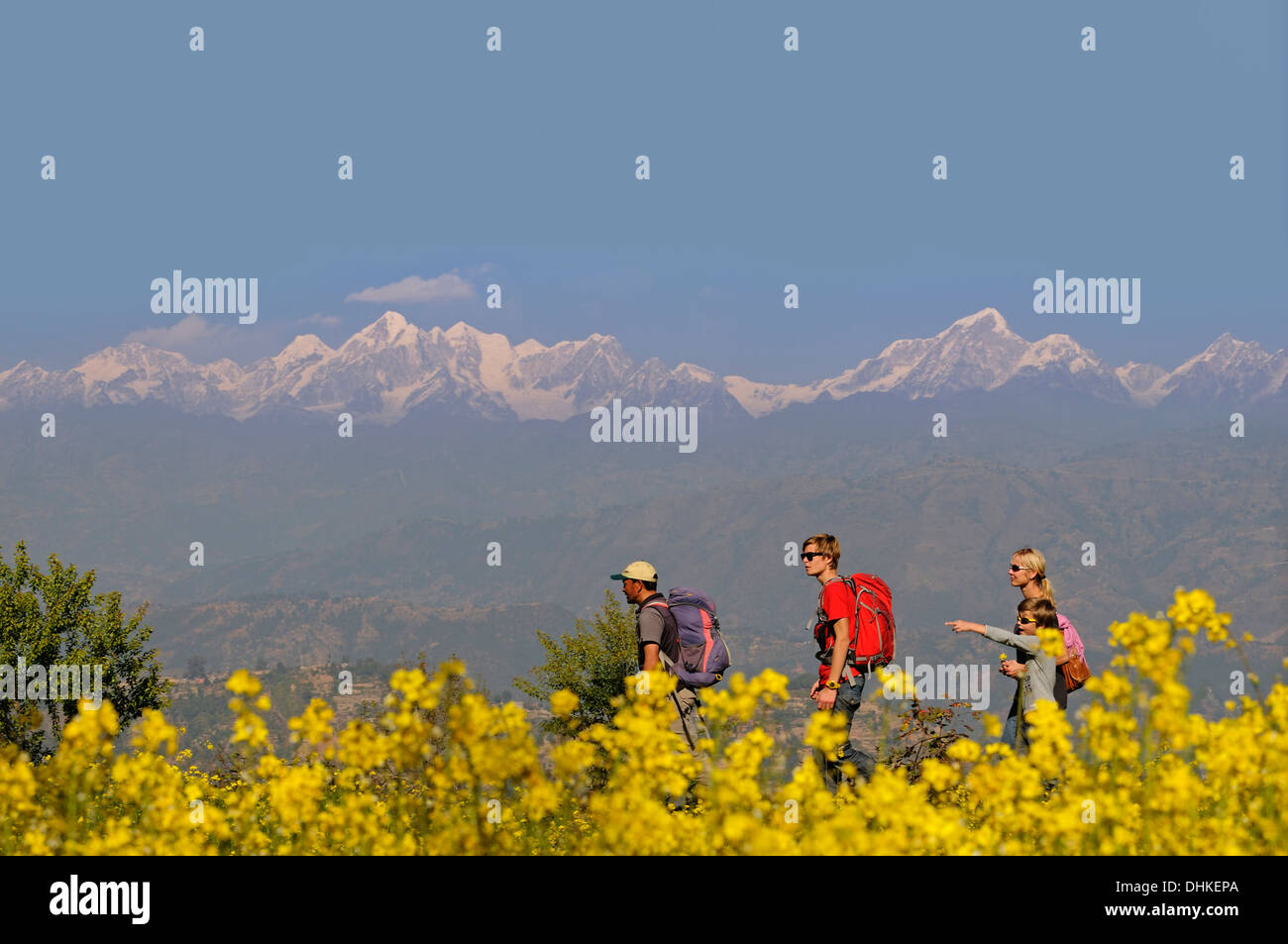 Namobuddha Trek, Dhulikhel, Vallée de Katmandou, Népal, Langtang-Himalaya Banque D'Images