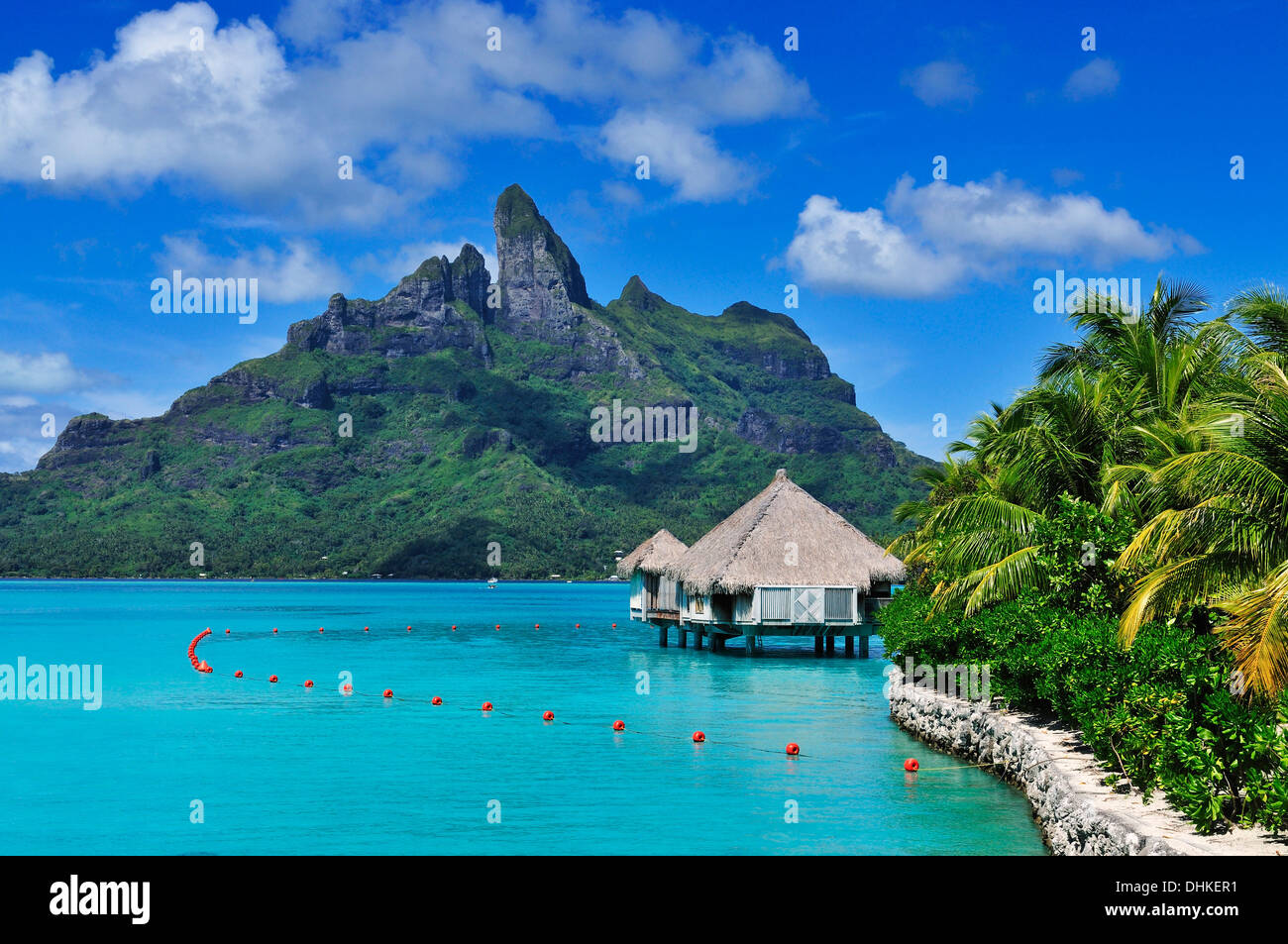 Le Mont Otemanu, Saint Regis Bora Bora Resort, Bora Bora, îles de la société, Polynésie Française, îles du Vent, Pacifique Sud Banque D'Images