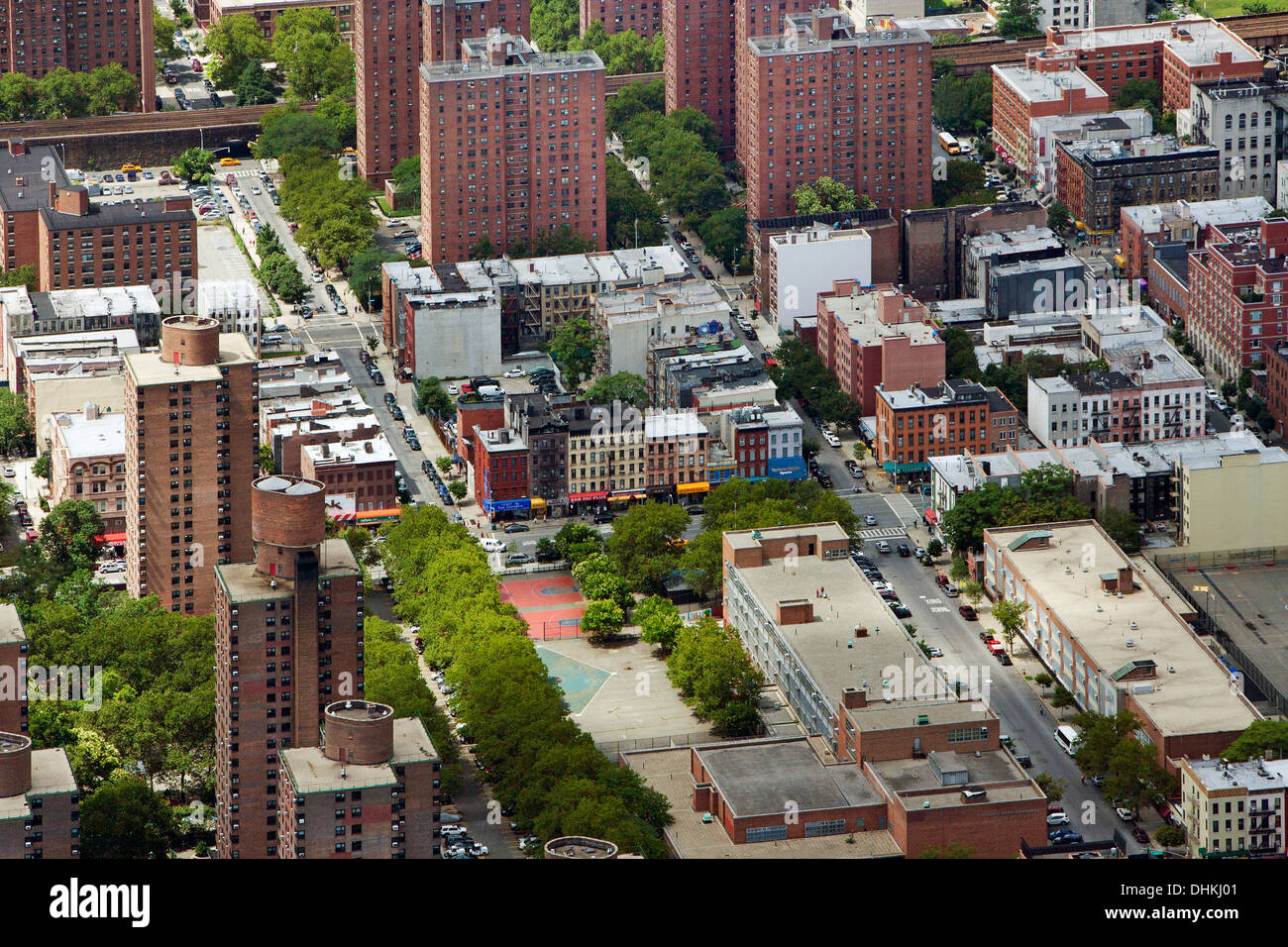 Photographie aérienne Harlem, Manhattan, New York City Banque D'Images