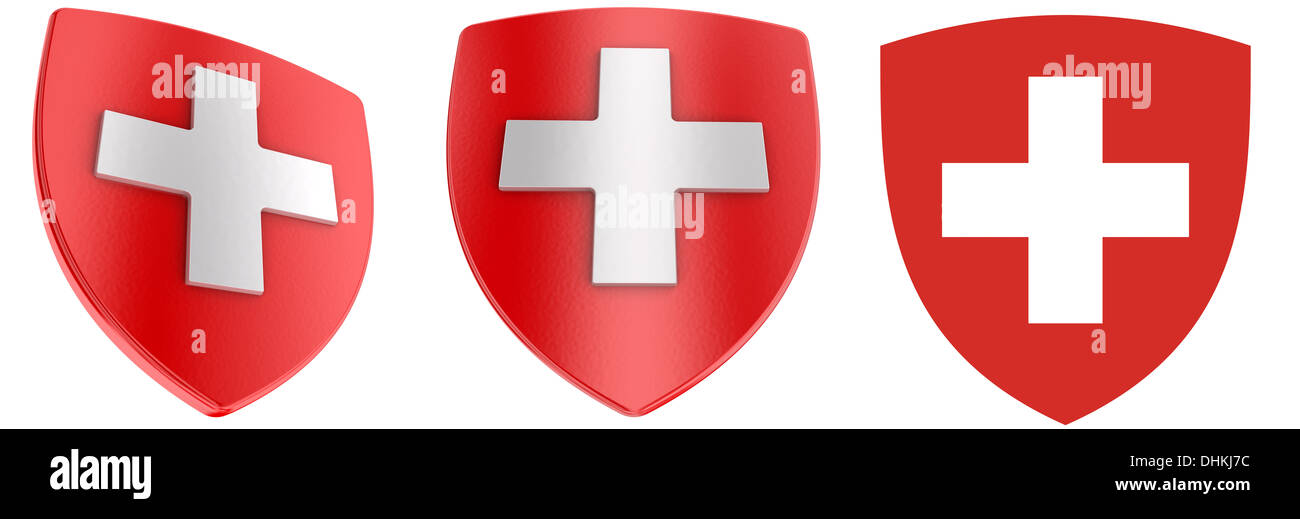 Autocollant Helvetia Suisse Vintage - Drapeau Suisse Avec Blason, Années 70, Neuf