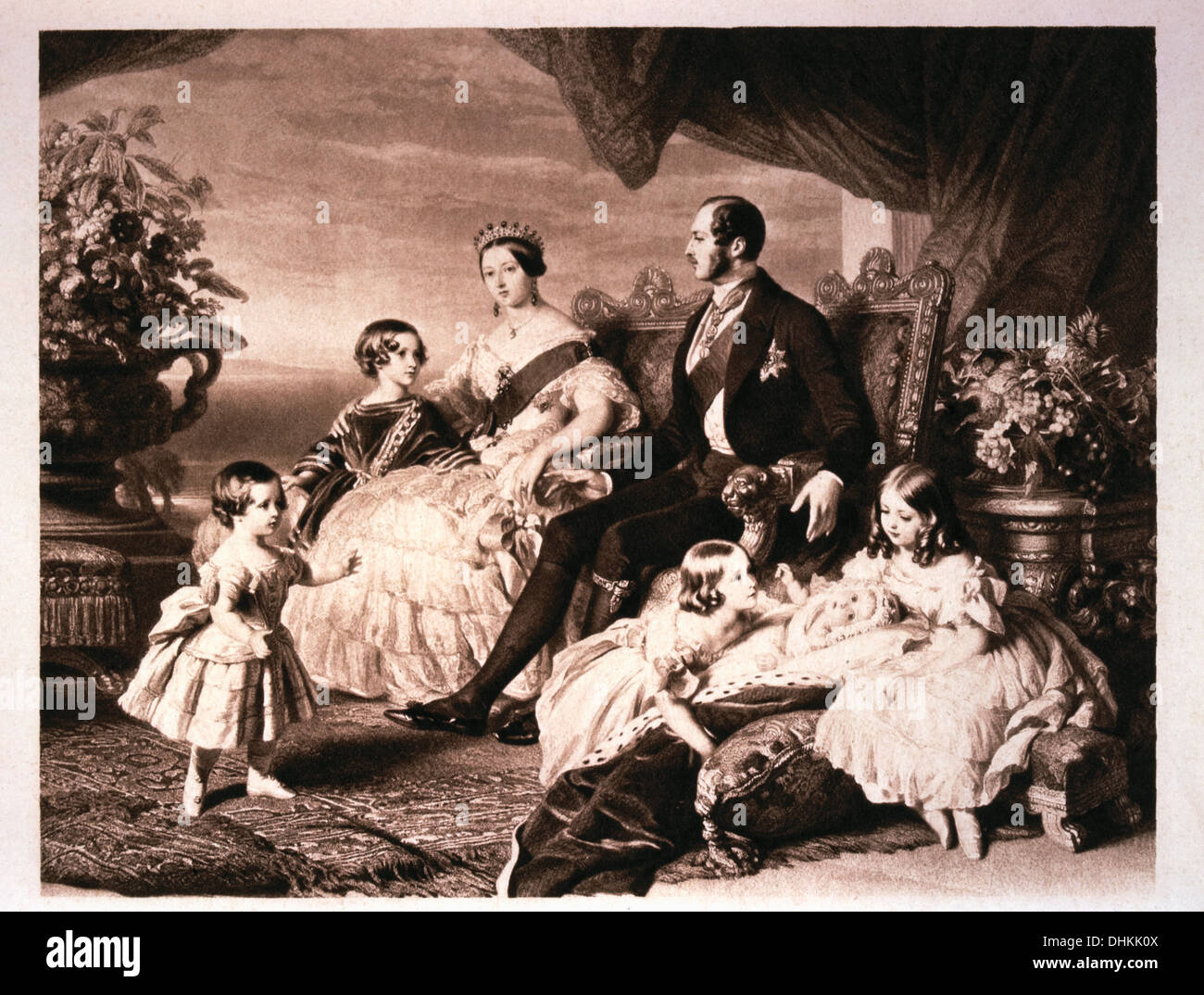 La reine Victoria avec le Prince Albert et cinq de leurs enfants, 1846 Banque D'Images
