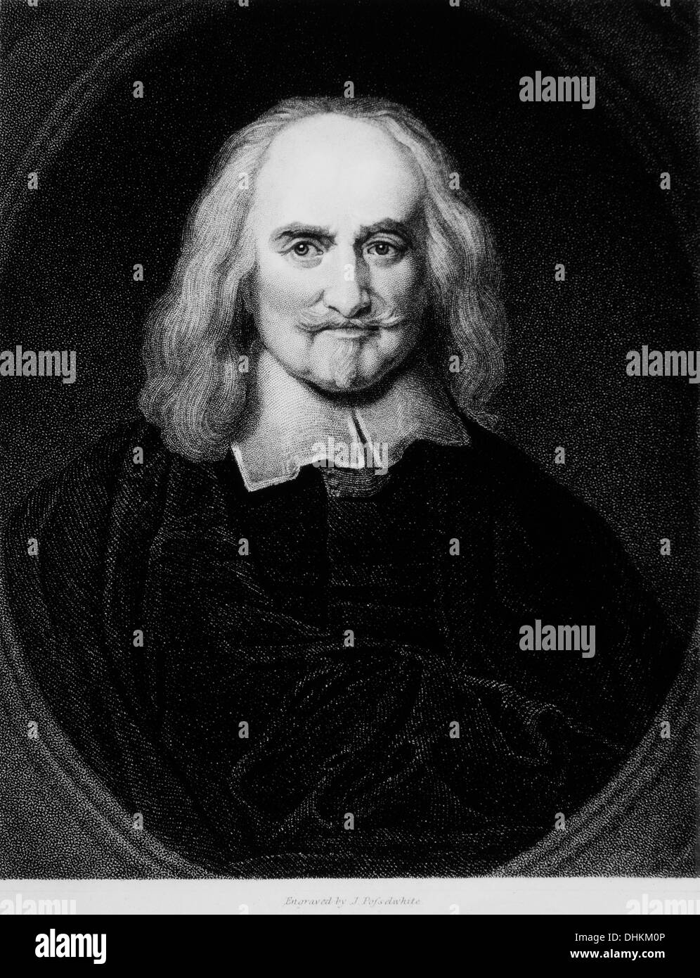 Thomas Hobbes (1588-1679), philosophe anglais, Portrait Banque D'Images