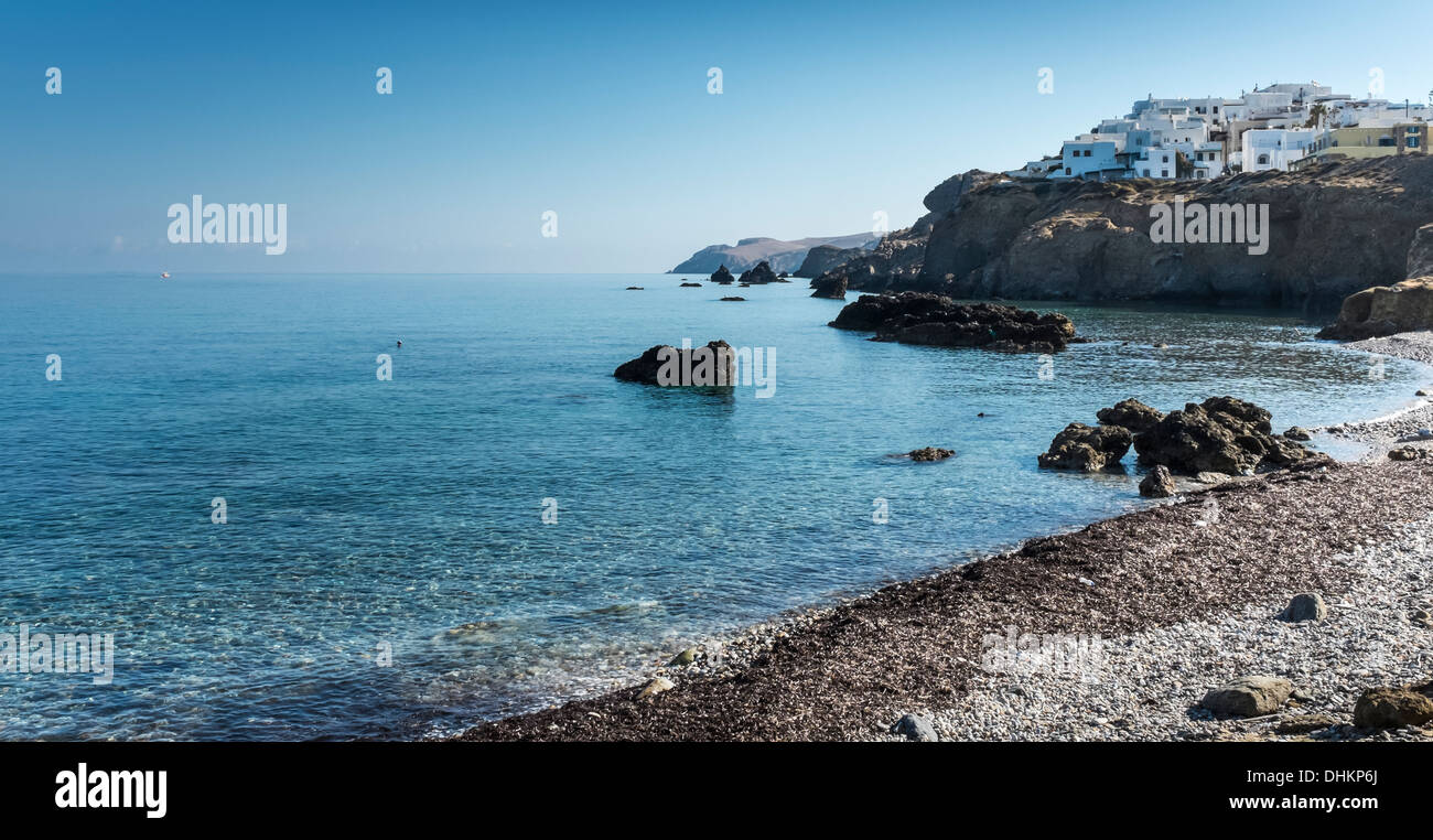 Plage de Naxos, Cyclades, Grèce, mer méditerranée , un superbe endroit pour des vacances de soleil, la baignade et la voile Banque D'Images