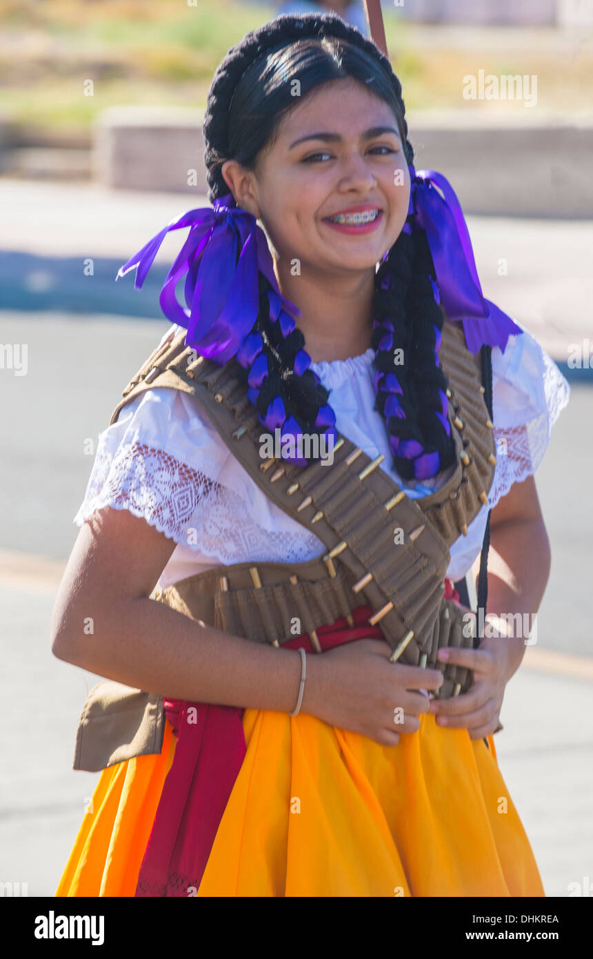 Un participant à la 13e édition de la Journée internationale hispanique Parade à Las Vegas Banque D'Images