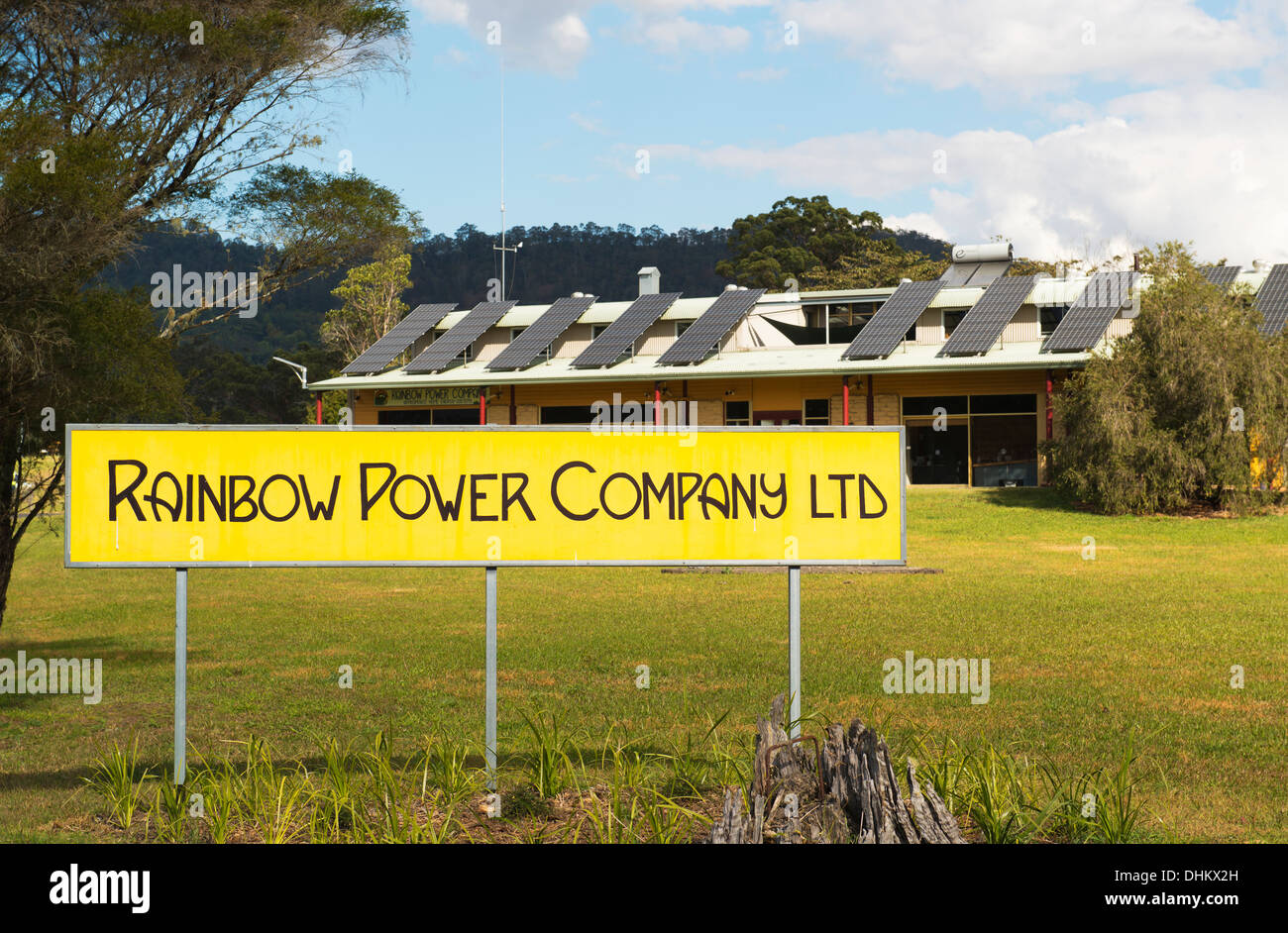 La Rainbow Power Company est un fournisseur mondial d'énergie de remplacement. Banque D'Images