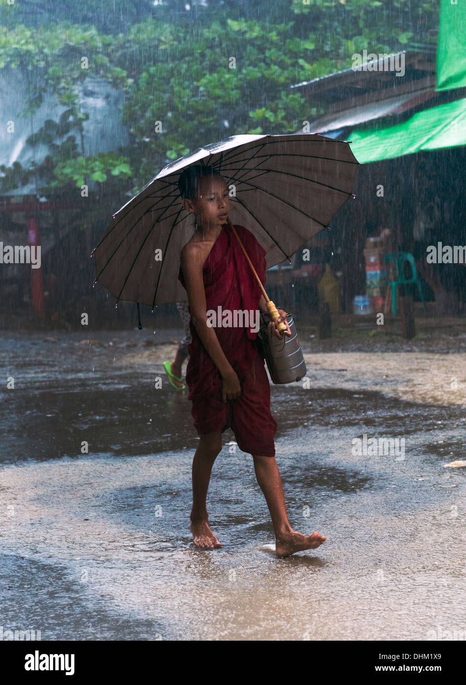 De fortes pluies pendant la saison de la mousson dans l'ouest du Myanmar. Banque D'Images
