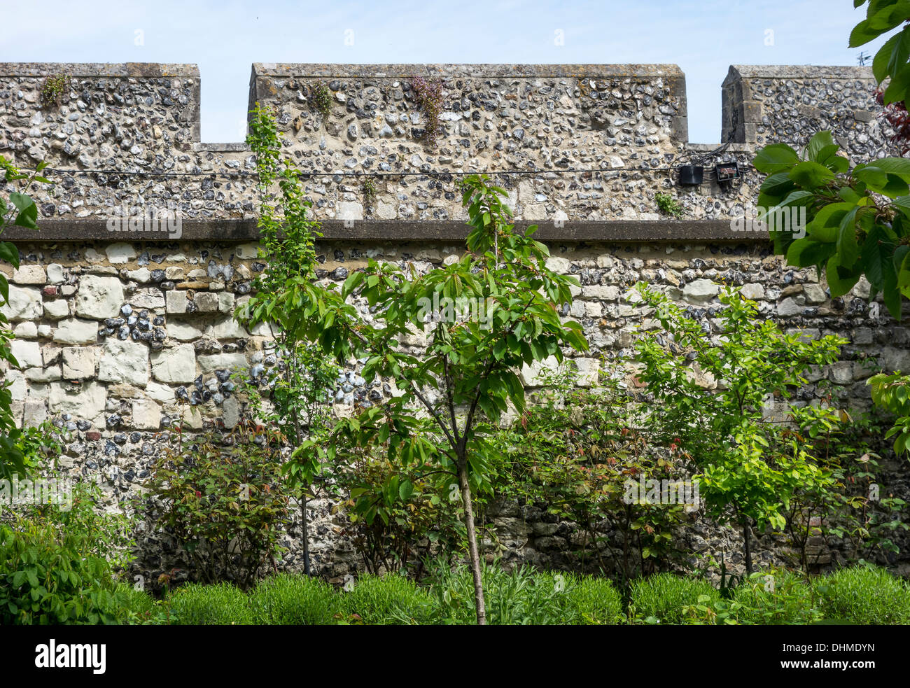 Vieille ville de Canterbury rempart mur en silex Banque D'Images