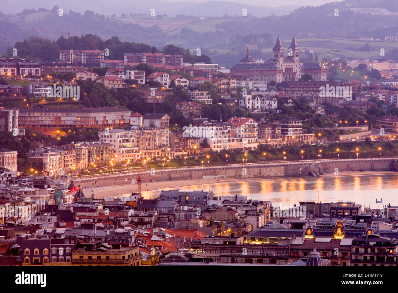 Vue aérienne de Donostia - San Sebastián, Pays Basque Banque D'Images