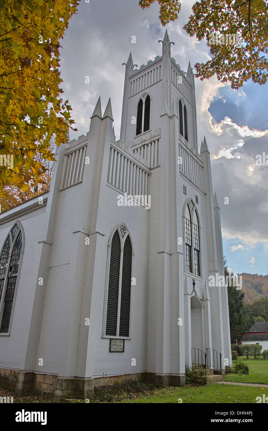 St.John's Episcopal Church construite en 1837 à Ellicottville ouest de l'État de New York, United States Banque D'Images