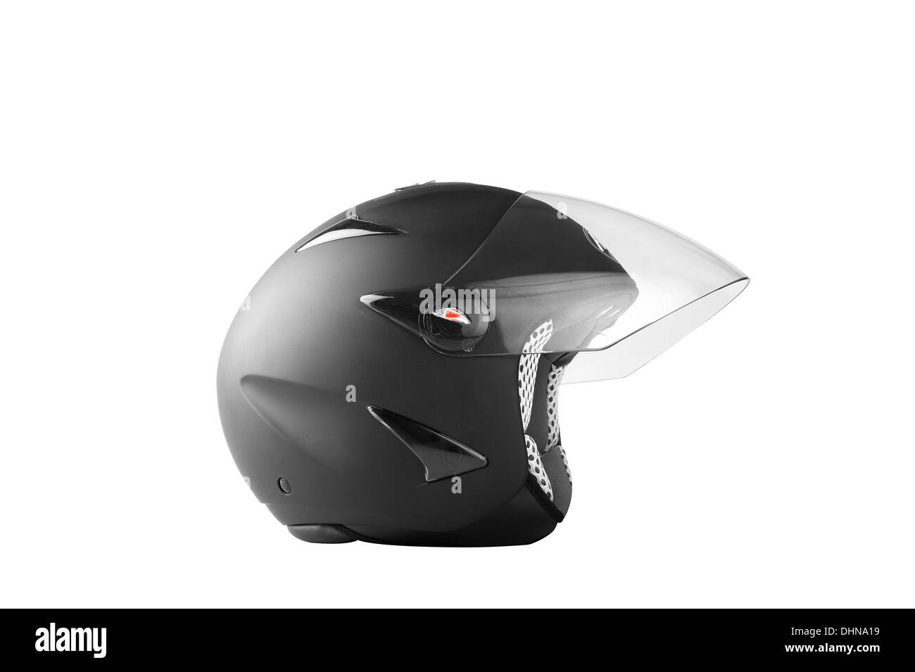 Casque de moto italienne (face ouverte) Banque D'Images