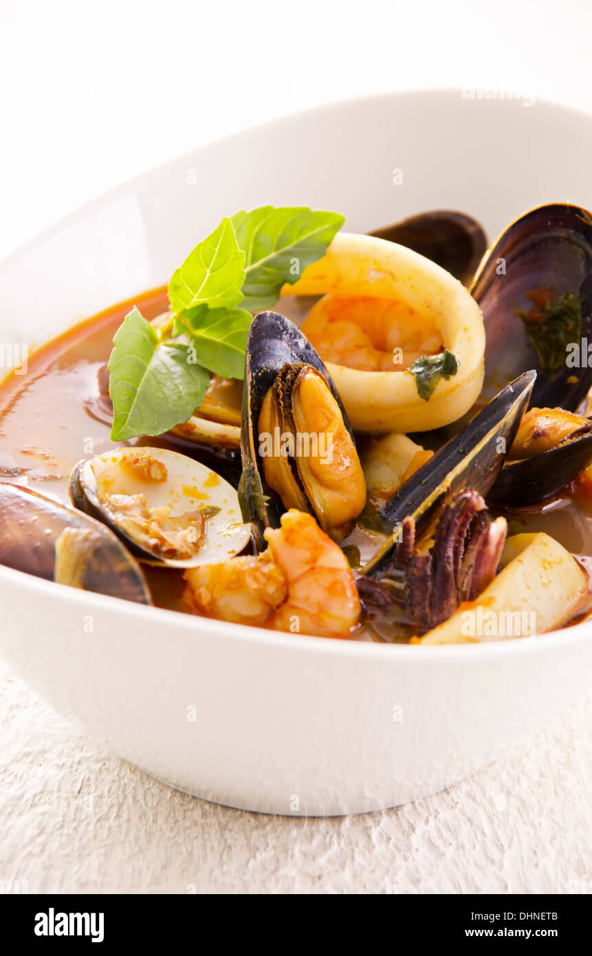 soupe de fruits de mer Banque D'Images