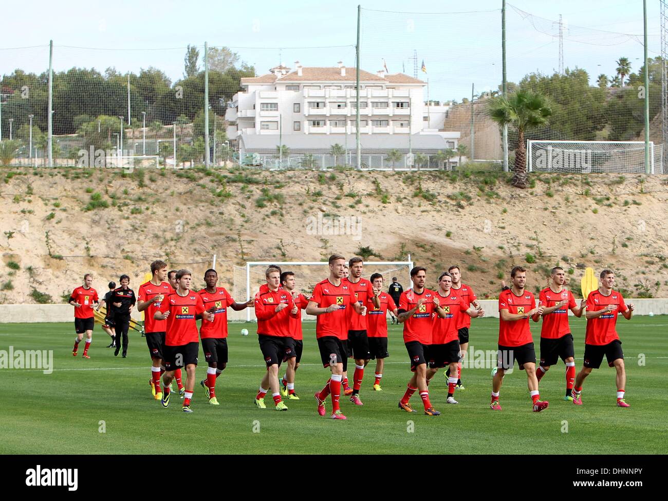 Alicante, Espagne. 13 nov., 2013. Le football international avant-match amical pratique avant l'Autriche contre USA match amical l'équipe de l'AUT © Plus Sport Action/Alamy Live News Banque D'Images